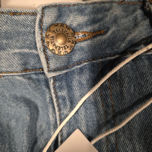 Telepatía Women’s Embroidered Pink Bow Tie Acid Jeans Low Rise Size 9/29 New - Picture 5 of 5